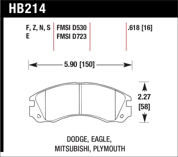 Тормозные колодки HAWK HPS Mitsu Outlander 2.4/Pajero Sport передние HB214F.618 - Фото 1