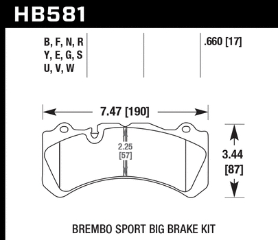 Тормозные колодки HB581F.660 HAWK HPS TLC-200 передние к торм. системе Brembo GT - Фото 1