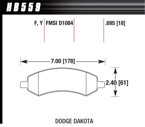 Тормозные колодки HAWK SuperDuty Dodge RAM/Durango 2002-2016, передние HB559P.695 - Фото 1