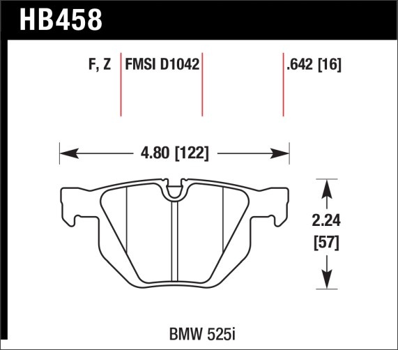 Тормозные колодки HAWK Perf.Ceramic BMW X5/X6 задние HB458Z.642 - Фото 1