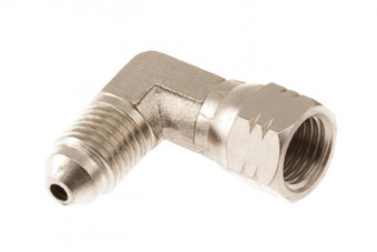Фитинг-адаптер 90 градусов JIC-4 (папа) на JIC-4 (мама), кол-кт из 2 шт. 0740104