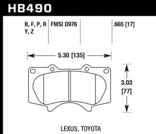 Гальмівні колодки передні DBA Xtreme Performance для Toyota/Lexus GX/FJ/4 Runner/Hilux/Sequoia/Tundra, Mitsubishi Pajero, переднi 1482XP - Фото 1