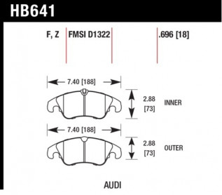 Гальмівні колодки  HAWK HPS 5.0 Audi A/Q/S 2008-2017, передні HB641B.696 - Фото 1